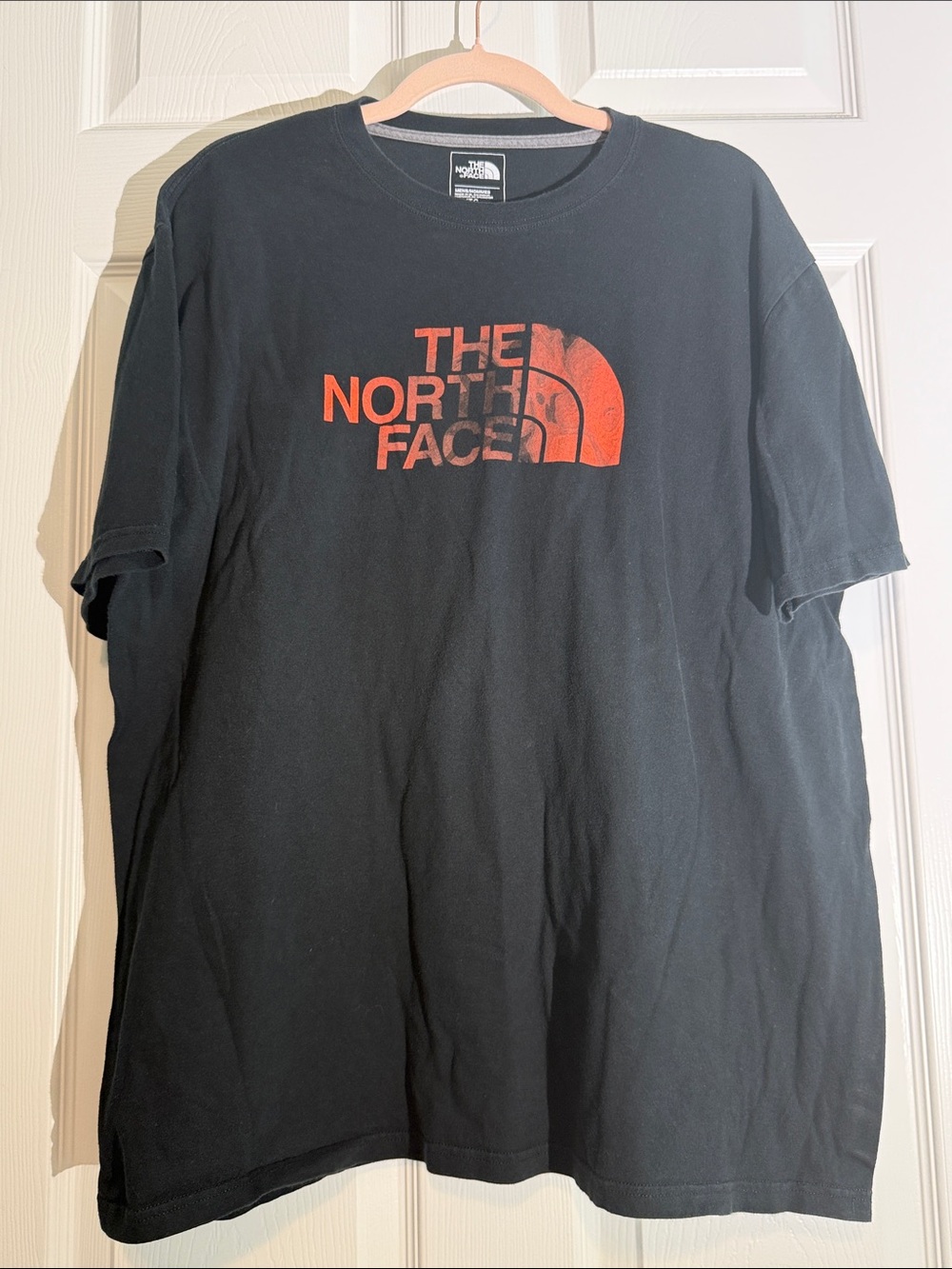 The North Face Black Short Sleeve Tee with Red Logo
